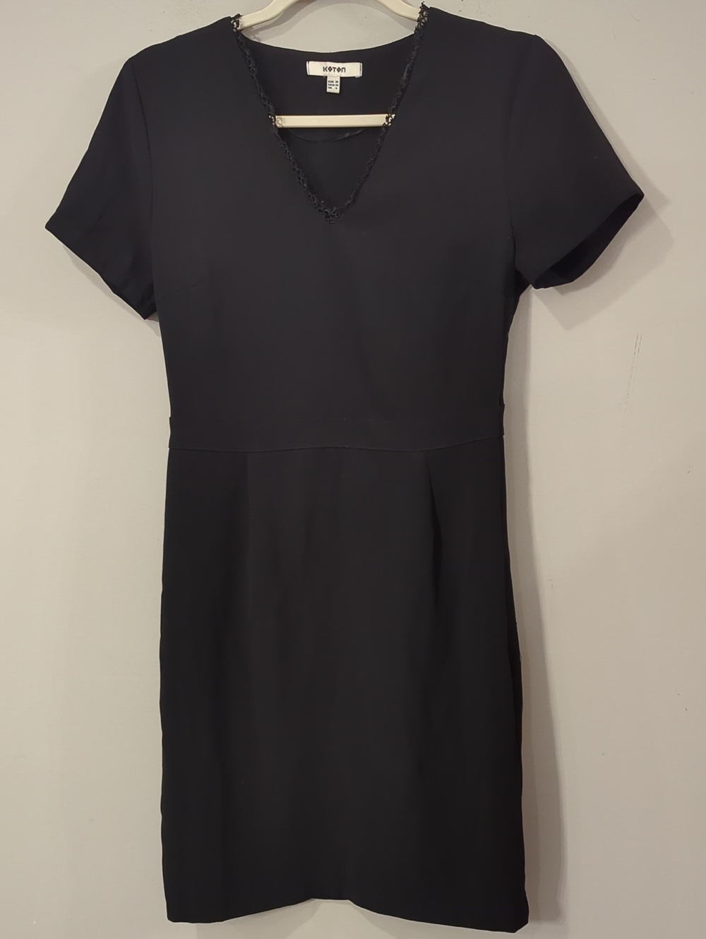 Koton Black Short Sleeve V-Neck Mini Dress size 36